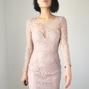 LONG LACE SWEETHEART MIDI DRESS